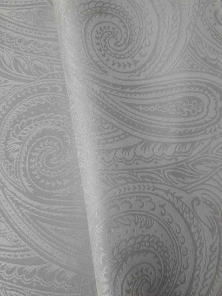 картинка Жаккард узор Пейсли, отбеленный,140 см, 16 мм, 100% шелк от магазина Мир Шелка