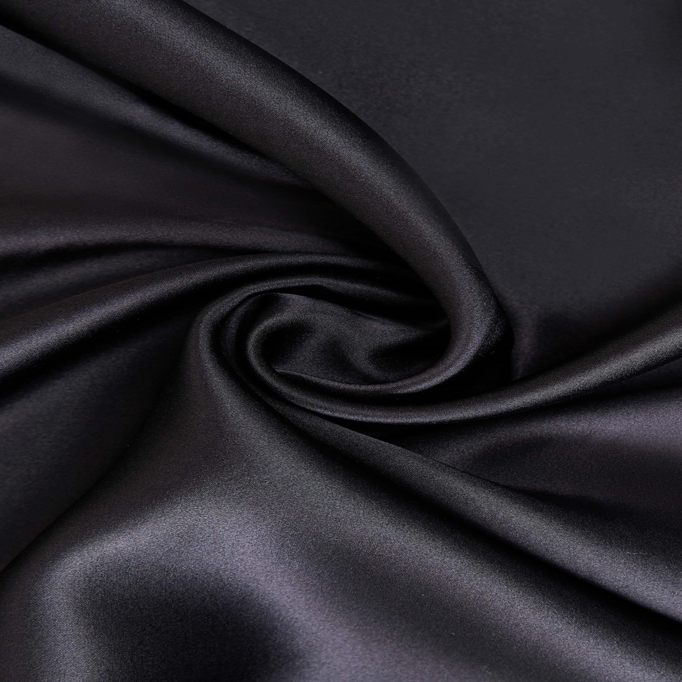 картинка Атлас натуральный шелк 100%, цвет Черный, 140 см, 16 мм от магазина Мир Шелка
