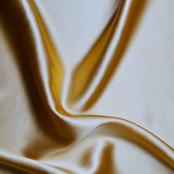 картинка Атлас стрейч (с эластаном) Кремовый золотой (2049), шелк 95%, эластан 5% от магазина Мир Шелка